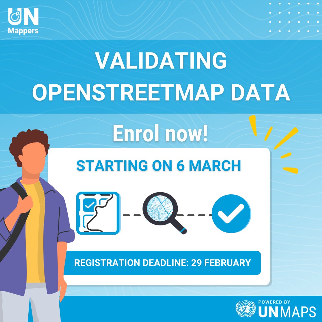 🔍Seeking to enhance your #OSM validation expertise? ✅Sign up for our 'Validating OSM data' course! Starting 6 March, every Wednesday for 10 sessions. 🌟 Elevate your abilities! Registration closes on 29 February: tinyurl.com/ValTR24 💻Strong JOSM skills required.