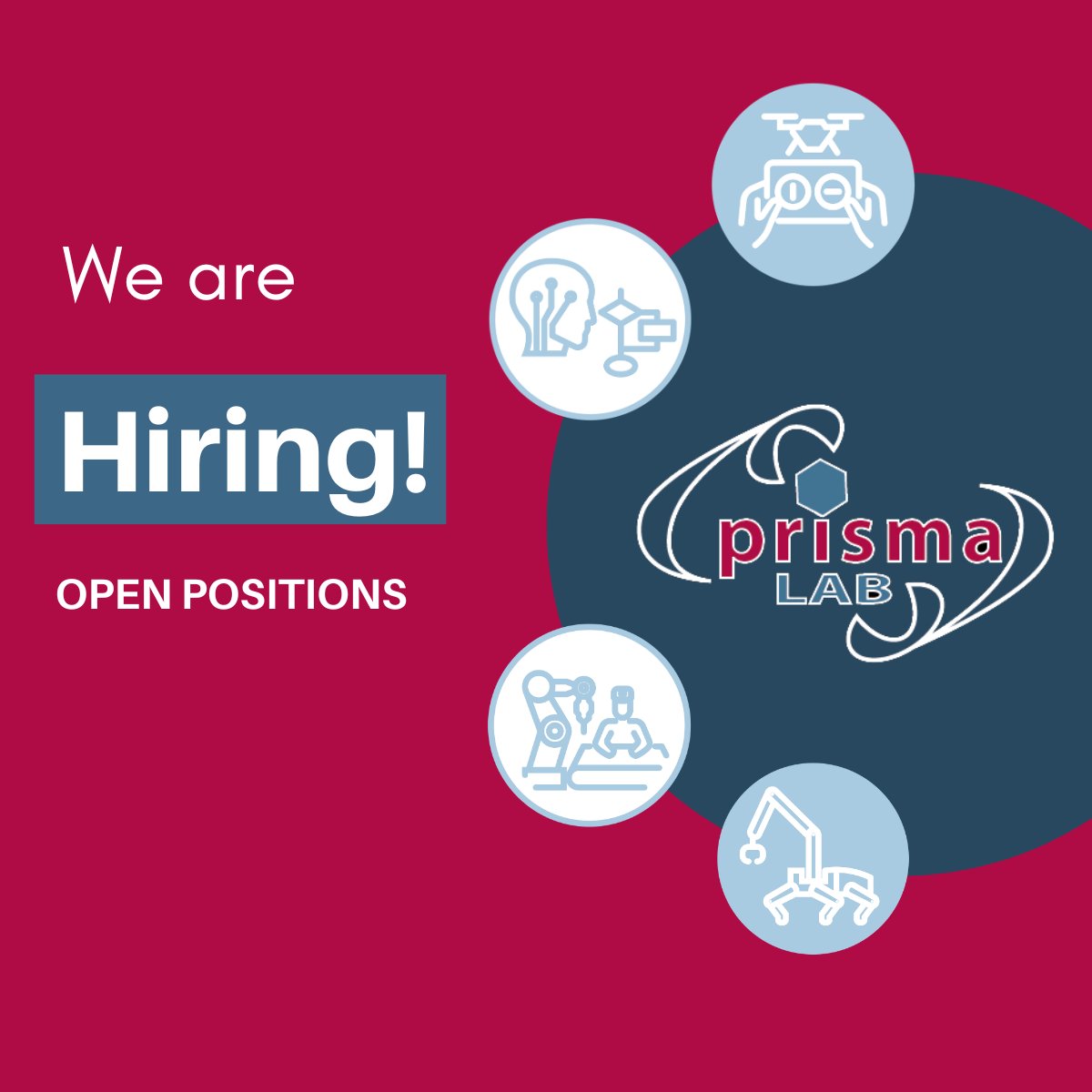 PRISMALabUnina's tweet photo. 👇 #Hiring 👇
https://t.co/bCpqbAgOy6

#PRISMALab #technicians #postdocs #medicalrobotics #aerialrobotics #ai #cognitiverobotics #roboticmanipulation #leggedrobotics https://t.co/1zLq47uv8R