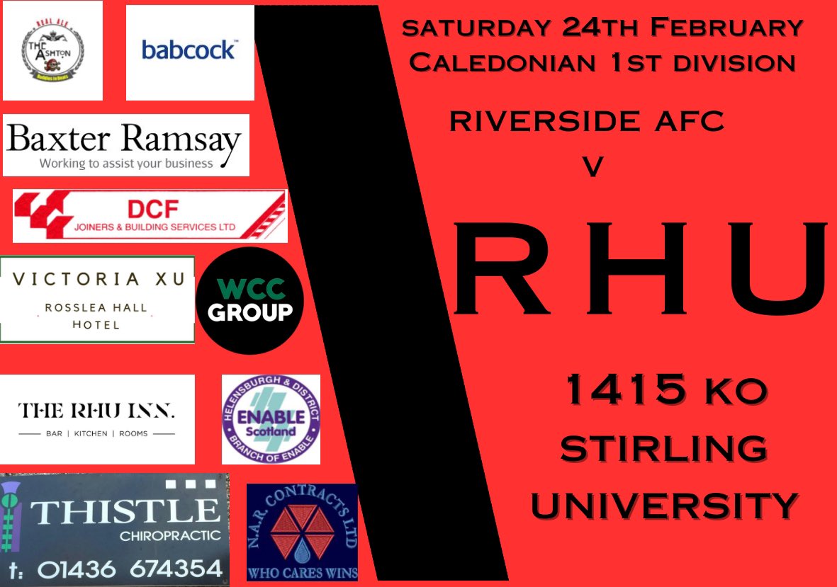 The @CaledonianAFA boys are on their travels this weekend we look to build on the last 2 weeks as we take on Riverside AFC. Hopefully see you there ❤️The Rhu❤️