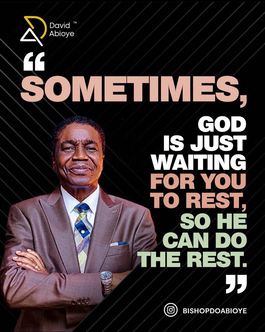 A lifeguard once saw a lady drowning but refused to intervene. The lady tried all she could to get out of the water, but she soon ran out of breath and began to drown. It was only then that the lifeguard plunged in to pull her out.  (Thread)

#BishopDavidAbioye