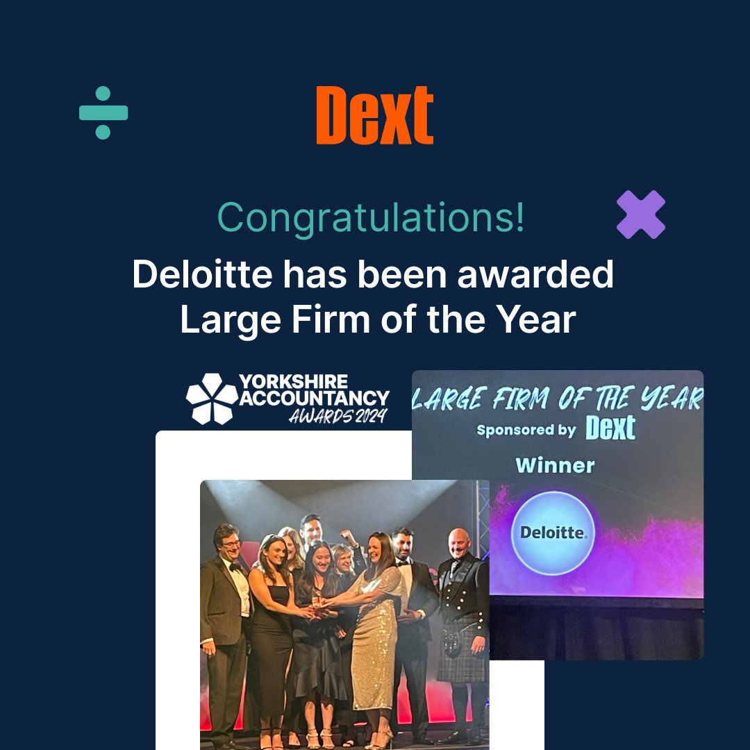 Deloitte has been awarded Large Firm of the Year at the Yorkshire Accountancy Awards 2024! 🤩 🏆✨ Congratulations to all of the winners! 🥰 #YAAwards