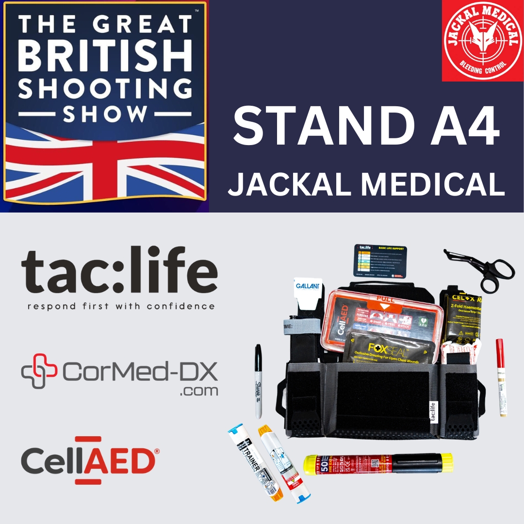 Look out for #CellAED at The Great British Shooting Show this weekend. tac:life will be exhibiting alongside partners Jackal Medical on stand 𝗔𝟰. Explore their range of wearable medical technology: tac-life.co.uk