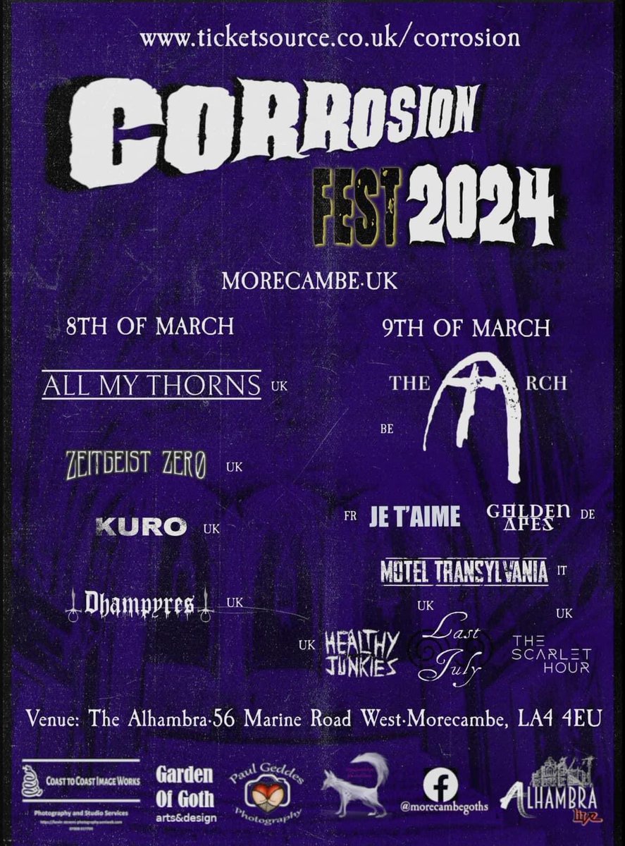 Our next gig ! Corrosion festival in Morecambe . Get in there ! ticketsource.co.uk/corrosion/t-mo…