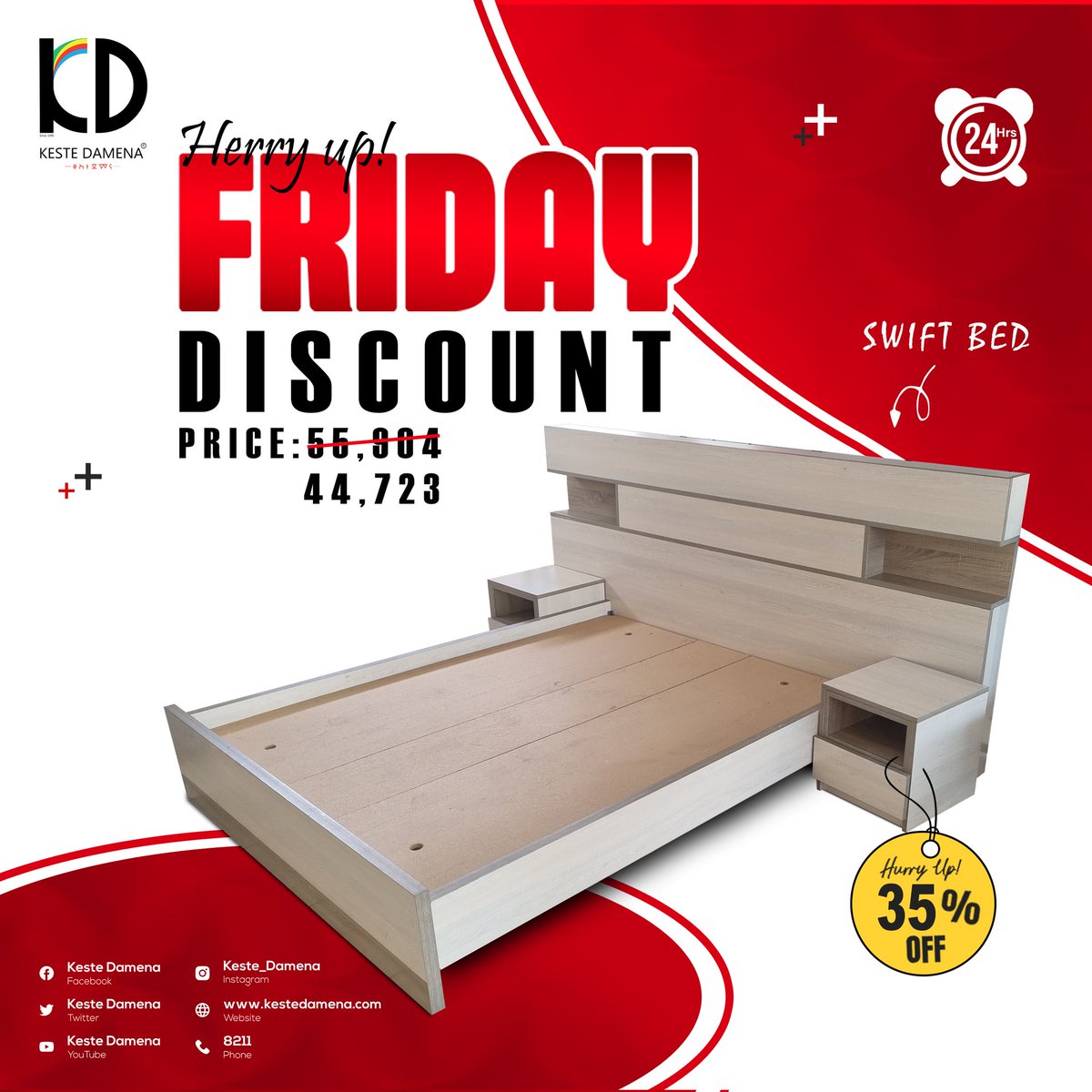 Dive into a peaceful night's sleep with the Keste Damena bed and mattress. Enjoy a 35% discount on our Swift bed and experience ultimate relaxation in your own home.