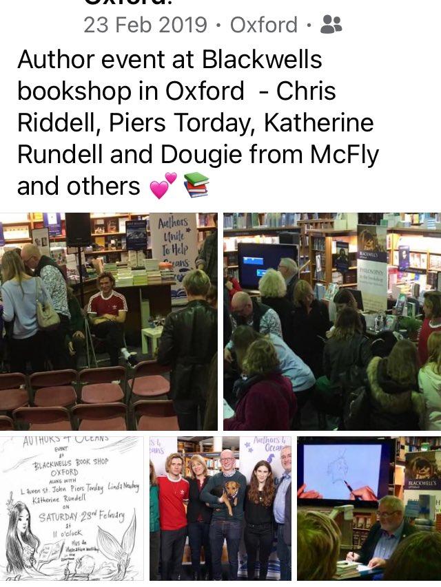 5 years since I took two teenagers to @blackwelloxford to listen to @chrisriddell50 @PiersTorday Katherine Rundell and @DougiePoynter