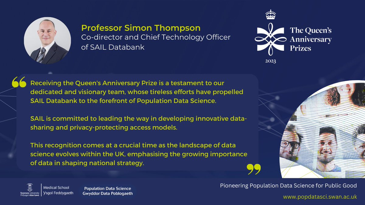 Profs Ronan Lyons, David Ford, &amp; <a href="/SimonTekki/">Simon Thompson</a> reflect on the incredible honour of having the work of <a href="/PopDataSci_SU/">Population Data Science at Swansea University</a> &amp; <a href="/SAILDatabank/">SAILDatabank</a> recognised at @QAPrizes

<a href="/SwanseaUni/">Swansea University</a> <a href="/emma_v_gordon/">Dr Emma Gordon</a> <a href="/StatsSteph/">Stephanie Howarth</a> <a href="/adr_uk/">ADR UK</a> <a href="/HDR_UK/">Health Data Research UK (HDR UK)</a> <a href="/DementiasUK/">Dementias Platform UK</a> <a href="/ResearchWales/">Health and Care Research Wales</a> <a href="/PublicHealthW/">Public Health Wales</a> <a href="/DHCWales/">Digital Health and Care Wales</a> <a href="/SocialCareWales/">Social Care Wales</a>