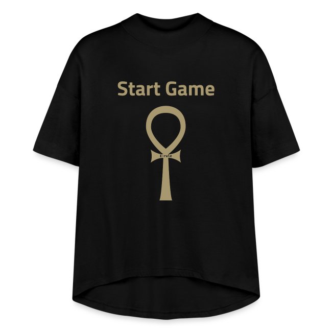 'Start Game' T-shirt 
Exclusively designed by #Iraxlab
Game-inspired merch from #Irule02
A personal connection to the adventures within the metaverse. 𓂀𓋹𓆣𓆃 
#IraxlabStyle #IraxlabDesign #IraxlabFashion
#shopping #design #fashion 

🫴iraxlab.com/merch/#!/i-rul…
