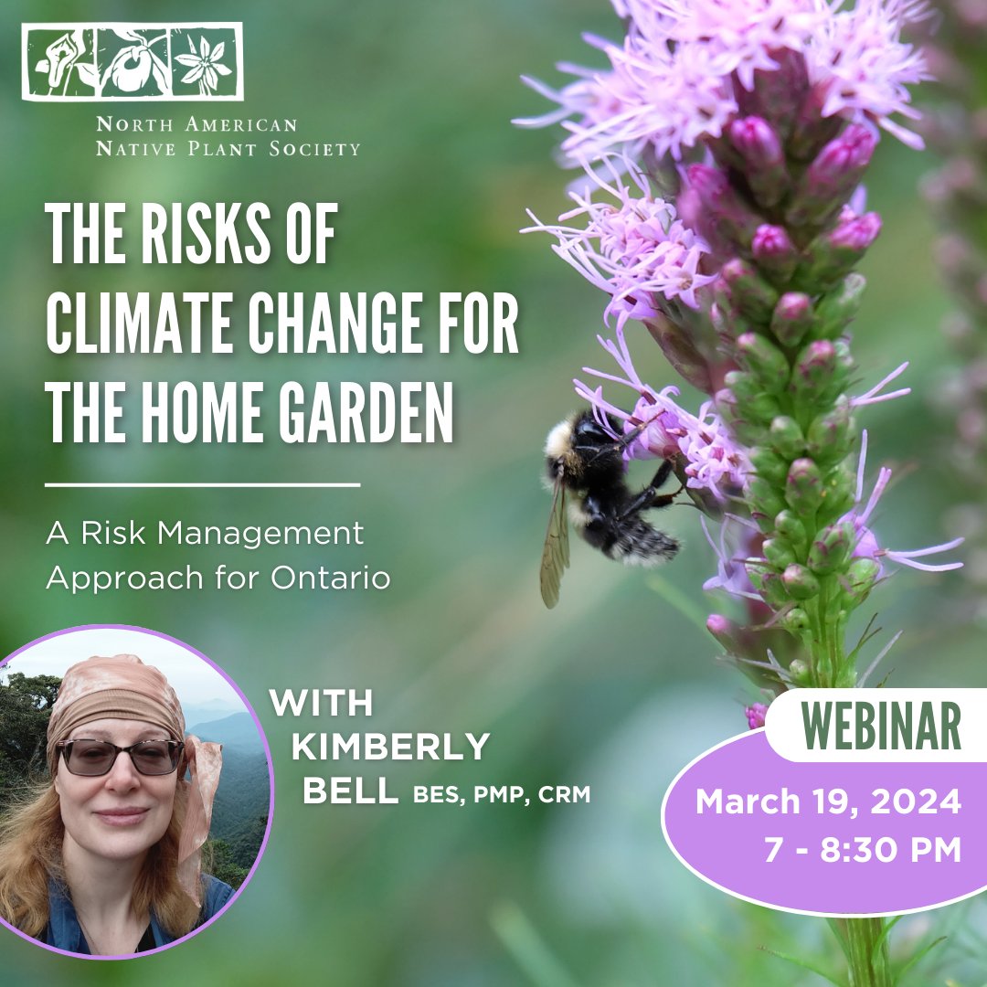 Join us on March 19th for our first webinar of 2024!
In The Risks of Climate Change for the Home Garden: A Risk Management Approach for Ontario, guest speaker Kimberly Bell will discuss the implications of climate change for the home garden. …mate_change_home_garden.eventbrite.ca