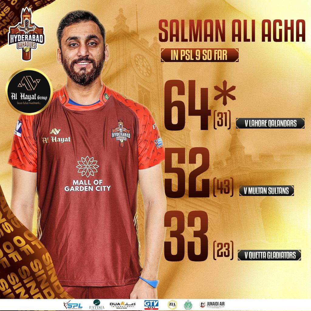 The Agha brilliance in #HBLPSL9🔥

Our Bahadur, Salman Agha continues to show his dominance on the field for his team👏

#TitansOfSindh | #AlHayatGroup | #ZBKSPL