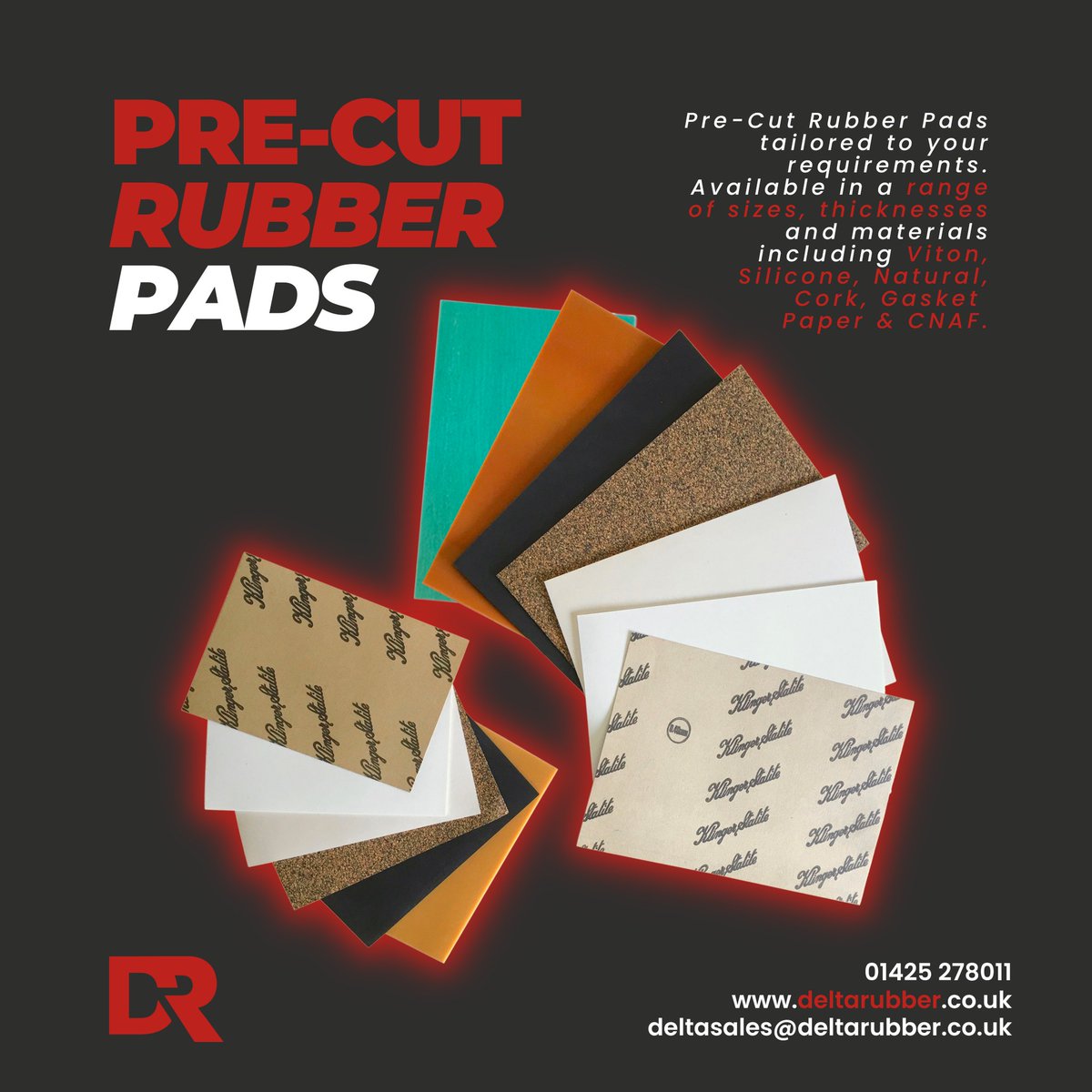 DeltaRubber's tweet photo. Are you in search of the perfect-size rubber pad for your project, without the hassle and additional cost of material wastage? Looking to test rubber materials before committing to a larger order?

Check out pre-cut rubber pad range available at https://t.co/SEQgx2W3ya https://t.co/AcUjJyNMuR