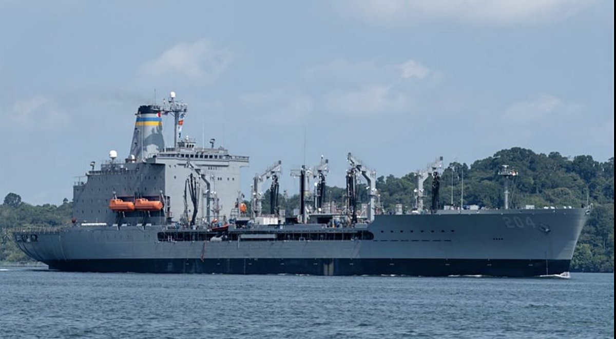 USNS Rappahannock (T-AO-204) Henry J. Kaiser-class replenishment oiler leaving Singapore - February 23, 2024 #usnsrappahannock #tao204

SRC: INST- yplanesonly