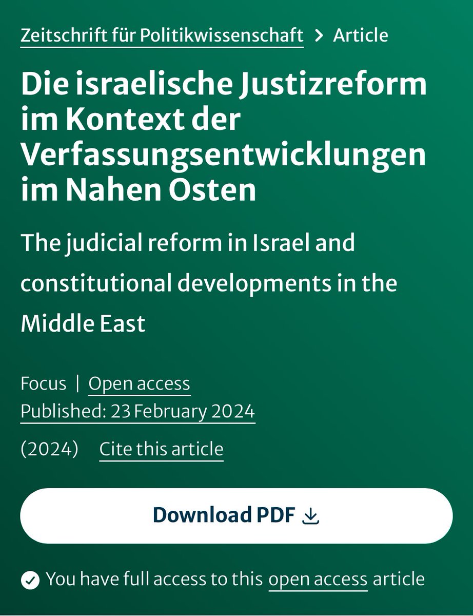 Thomas Demmelhuber (@t_demmelhuber) on Twitter photo Happy to share my co-authored essay together w/ Peter Lintl <a href="/SWP_MEA/">SWP Africa & MidEast</a> on the judicial reform in Israel in the context of constitutional development in #MENA #openacces <a href="/ZPol_journal/">ZPol</a> <a href="/UniFAU/">FAU Erlangen-Nbg</a> 👇🏼 Happy to share my co-authored essay together w/ Peter Lintl <a href="/SWP_MEA/">SWP Africa & MidEast</a> on the judicial reform in Israel in the context of constitutional development in #MENA #openacces <a href="/ZPol_journal/">ZPol</a> <a href="/UniFAU/">FAU Erlangen-Nbg</a> 👇🏼