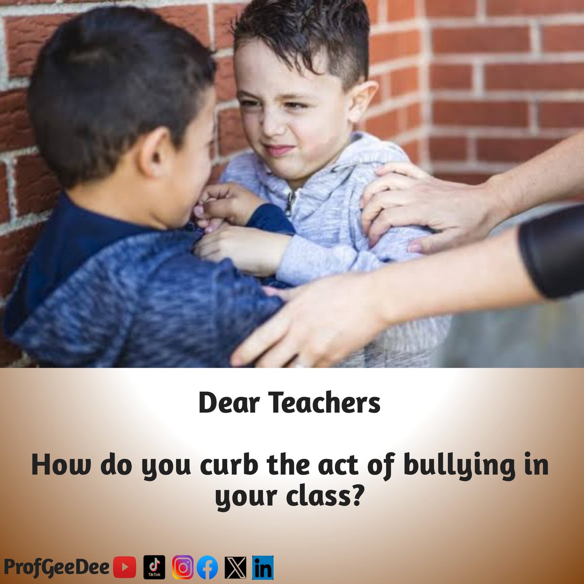 Create a supportive environment where your preschoolers see bullying as a bad character.

Teach them to spread kindness every day and to stand up against bullying.

#earlyyears
#earlylearning
#earlychildhoodeducation
#dearteacherseries
#profgeedee