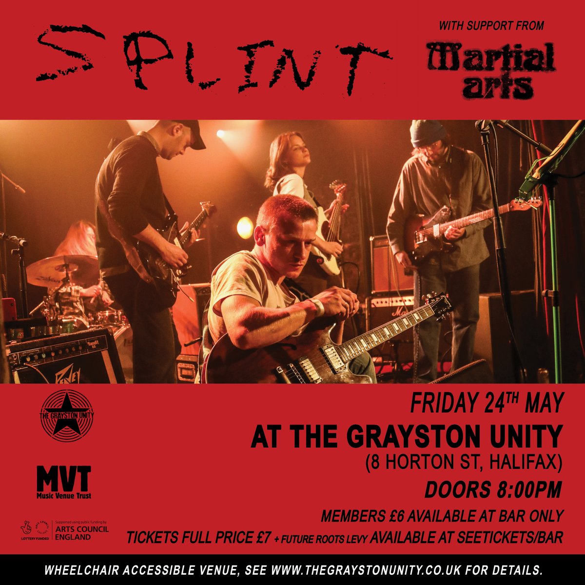 We will be playing grayston unity on the 24th May with the one and only @martialartsband Get ur tickets quick. seetickets.com/event/splint-t…