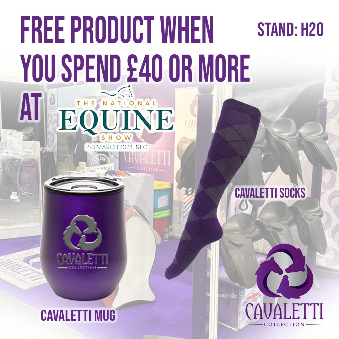Come visit us at the @nationalequineshow and receive a free gift when you spend just £40 with us! 🎁 💜 We can't wait to see you there!

.
.
.
#horseriding #Cavaletticollection #equestrian #eventing #equestrians #horserider #showjumping #equestrianlife #eventhorse #dressage # ...