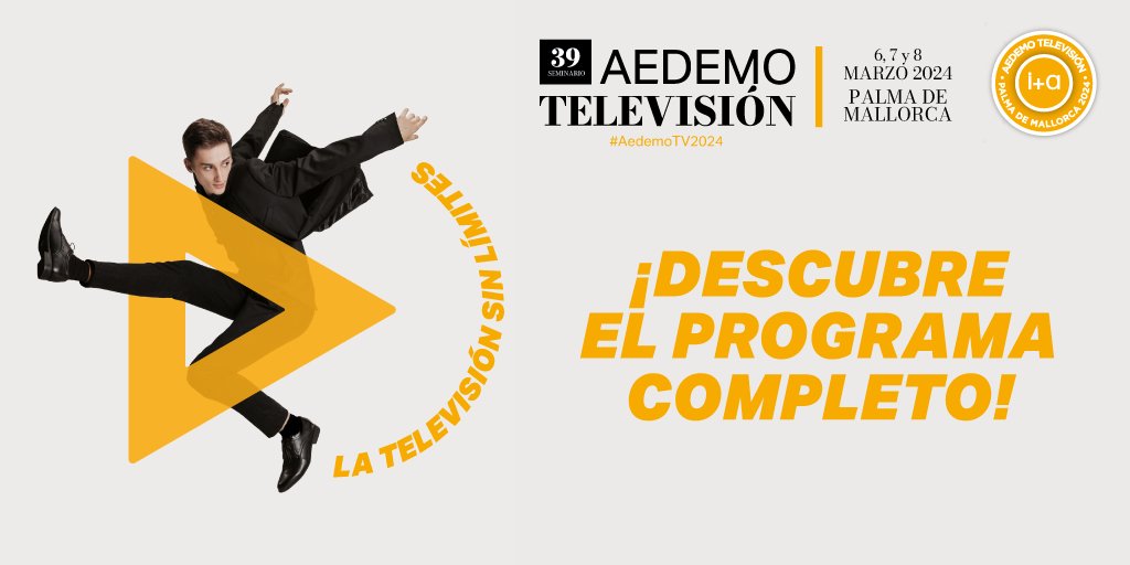 📢📢📢 ¡¡¡YA ESTÁ AQUÍ EL PROGRAMA DE #AedemoTV2024!
Descubre a tooooodos los ponentes (más de 25) que compartirán las 4 sesiones del Seminario.
aedemotv.com/programa-2024/
Y si aún no te has inscrito...¡¡¡HAZLO YAAAA!!! 
#LaTelevisiónSinLímites