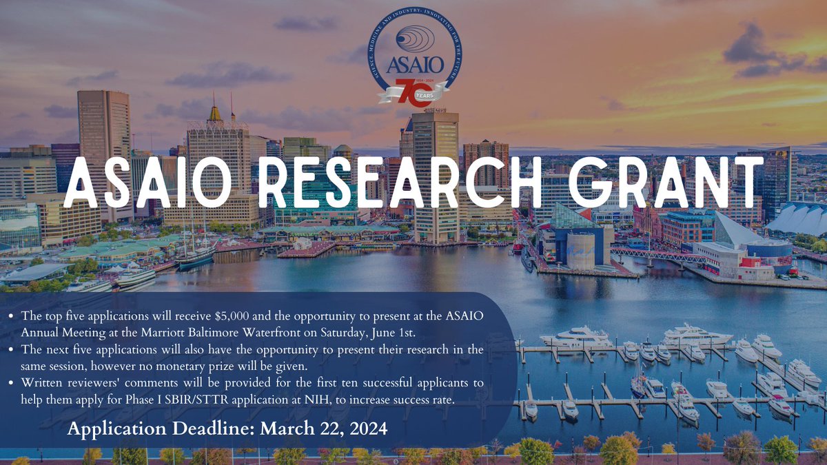 Submit your application for the ASAIO Research Grant!

Application Deadline: March 22, 2024

Submit Here: asaio.org/forms/2024/res…

#ASAIO #researchgrant