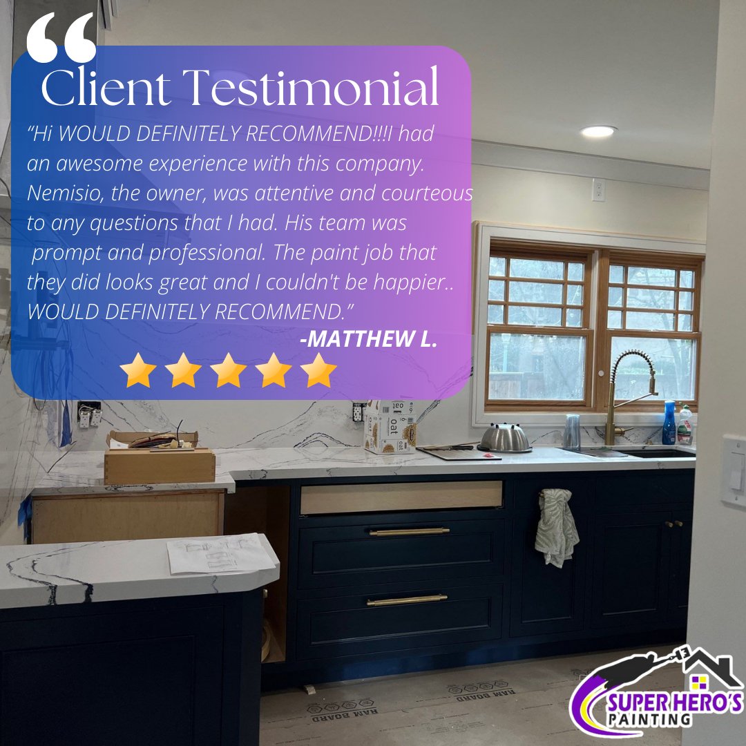 Superherospaint's tweet image. Mr. Matthew, your satisfaction sparks our innovation! We appreciate you entrusting Super Hero’s Painting to transform your vision into reality! 🖌🏠✨ #DelightedClient #CraftingDreams #ChangingColorChangingLives #superherospainting