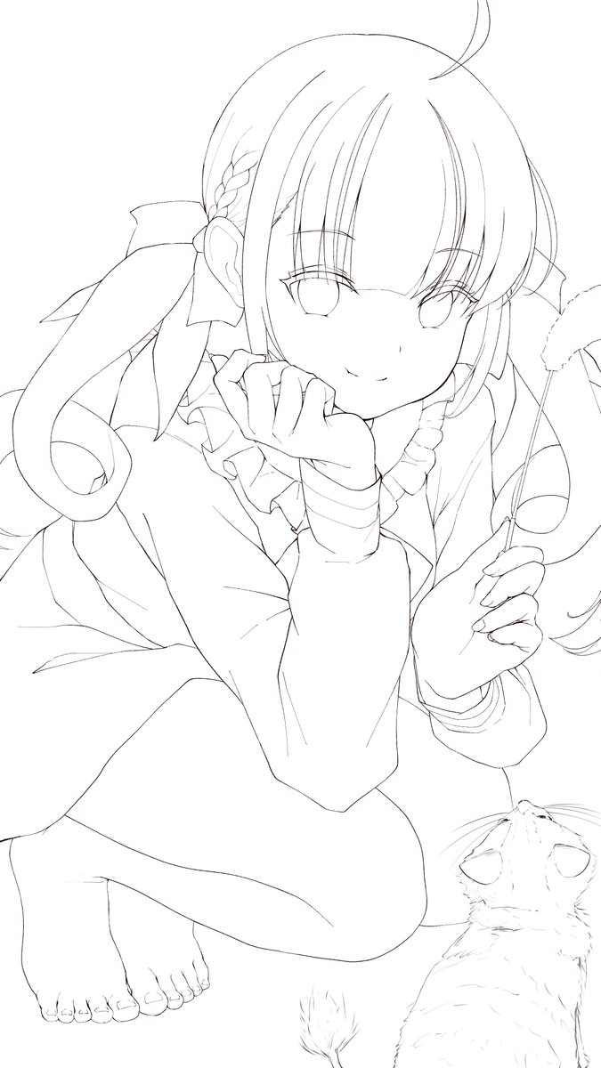 まだ途中だけど線画楽しすぎて時間溶ける 