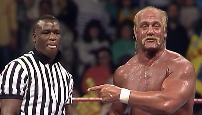 2/23/1990

Hulk Hogan defeated Randy Savage to retain the WWF Championship at The Main Event from the Joe Louis Arena in Detroit, Michigan.

Buster Douglas served as the guest referee.

#WWF #TheMainEvent #HulkHogan #RandySavage #BusterDouglas #WWFChampionship