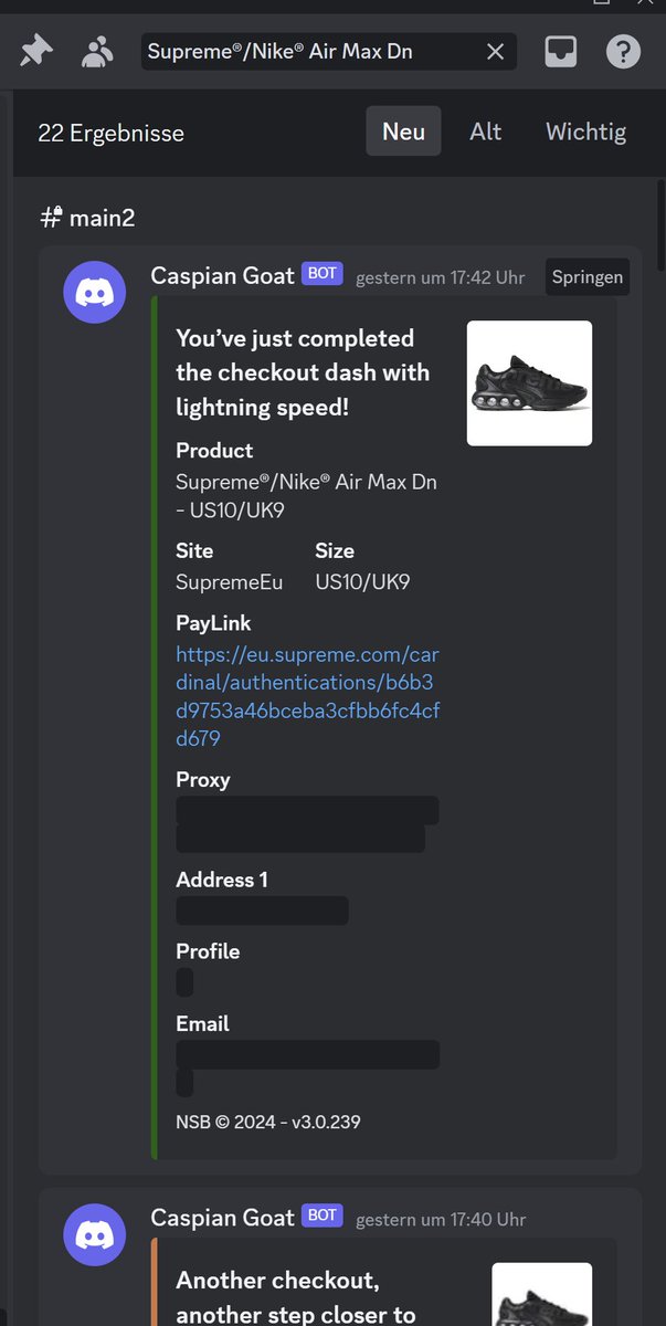 gregory33423's tweet image. First important supreme drop of the year ✅
Catching restocks also easy
All pairs for sl7ts 

s/o for the help
@Nootify 
@NSB_Bot 
@Venom_Cooks 
@BlueMagicProxy