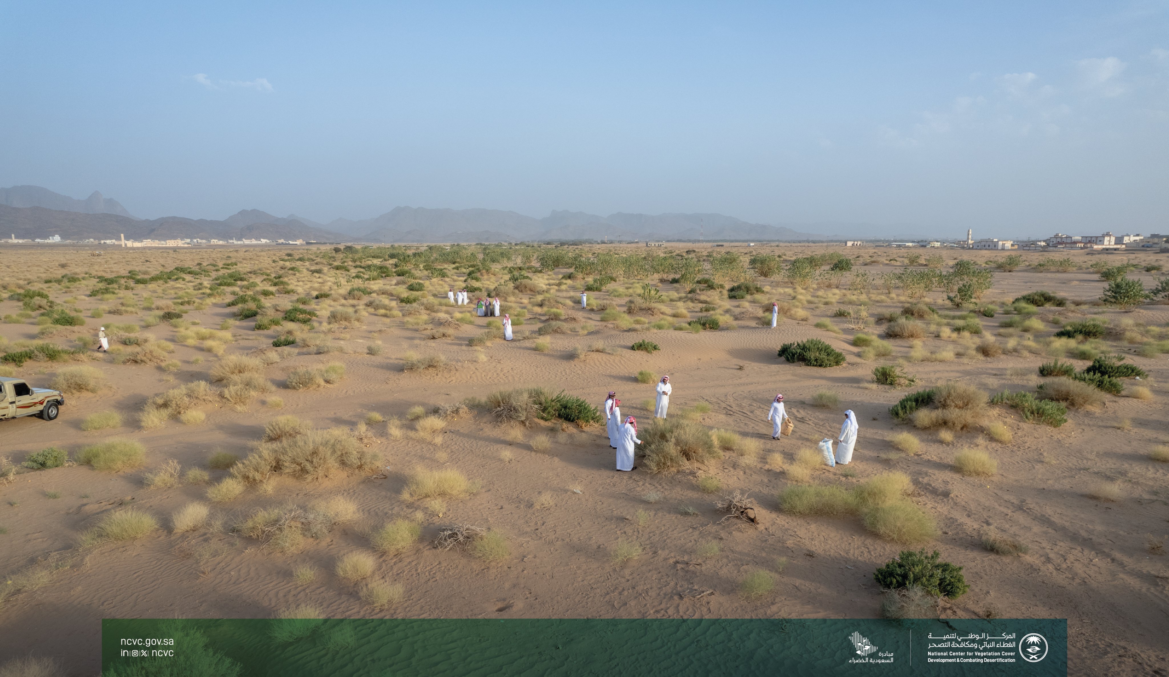 The National Center for Vegetation Development and Combating Desertification's team - Seed Harvesting Project to Combat Desertification in Ranyah
