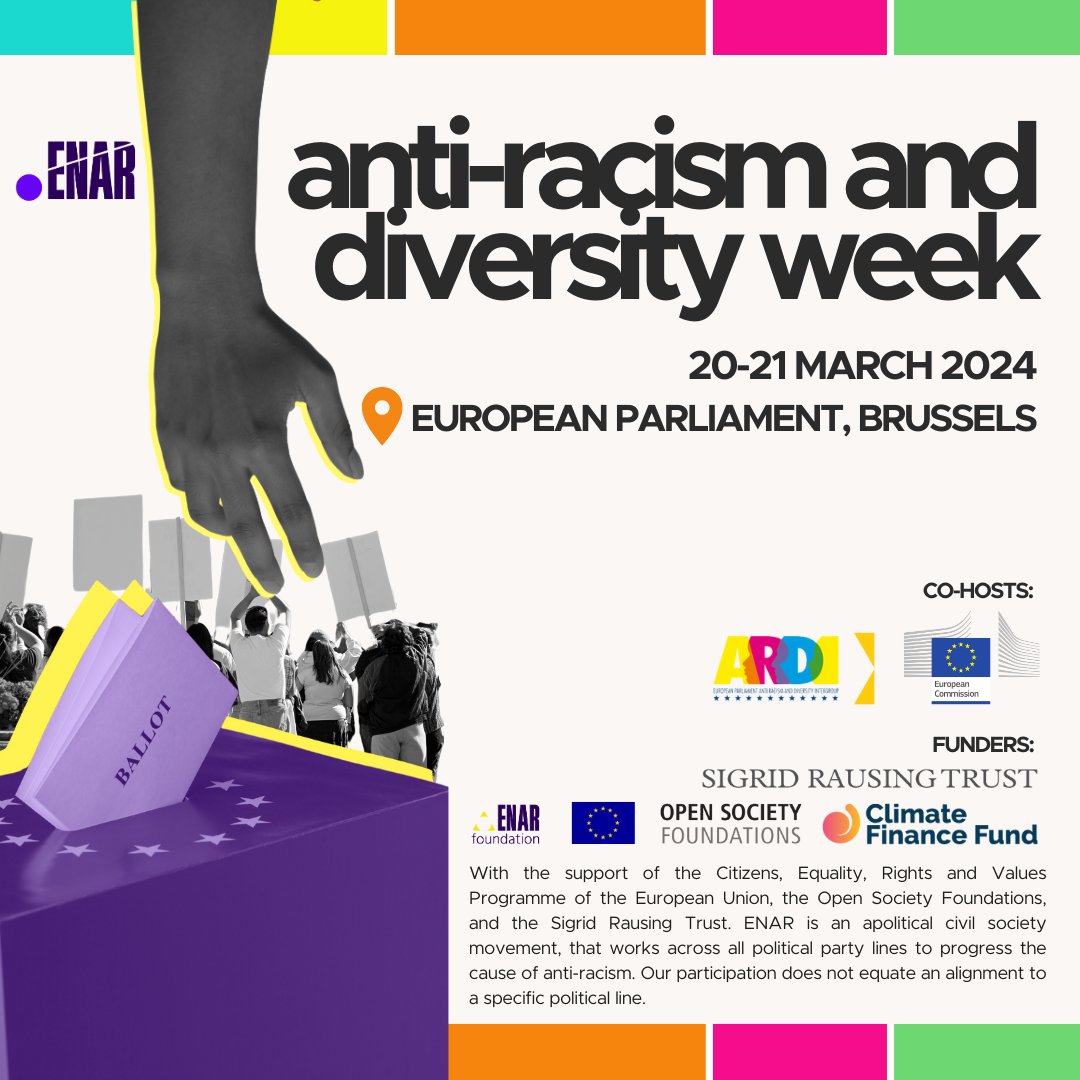 ENAR Europe (@enareurope) on Twitter photo 📢 Secure your spot! Registrations are open for the 3rd Anti-Racism and Diversity Week in the <a href="/Europarl_EN/">European Parliament</a>, co-hosted by <a href="/ARDIEuroParl/">ARDI</a> and <a href="/EU_Commission/">European Commission</a>. ⏩ Register before February 28. enar.glueup.com/event/anti-rac… 📢 Secure your spot! Registrations are open for the 3rd Anti-Racism and Diversity Week in the <a href="/Europarl_EN/">European Parliament</a>, co-hosted by <a href="/ARDIEuroParl/">ARDI</a> and <a href="/EU_Commission/">European Commission</a>. ⏩ Register before February 28. enar.glueup.com/event/anti-rac…