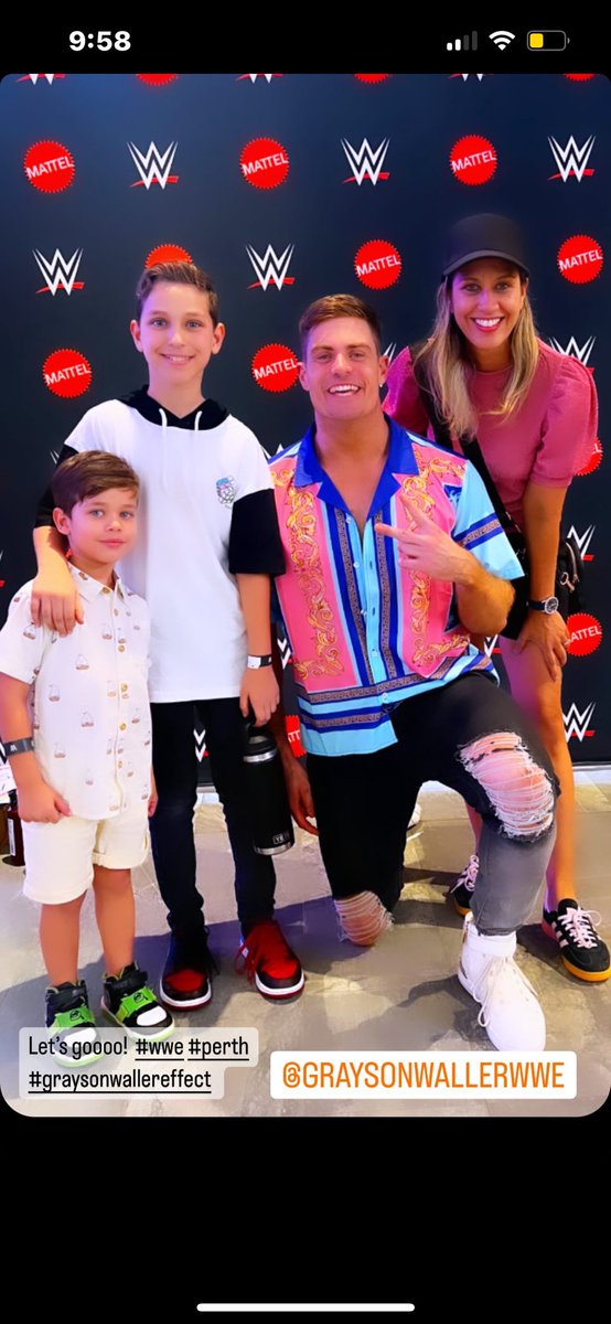 maxineviola's tweet photo. #GraysonWaller @GraysonWWE  #perth #wwe # looking forward to the #EliminationChamber  , but for now -can’t wipe the smile from their faces 👏🏼 https://t.co/4KCMQcKFDb