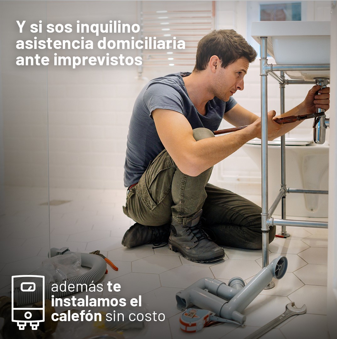 ¡Una solución con más beneficios!​
✔️Para propietarios: un kit de pintura de regalo y asistencia domiciliaria ante imprevistos​.​
✔️Para inquilinos: Instalación del calefón sin costo, asistencia tecnológica, telemedicina en pediatría, medicina general y orientación psicológica.