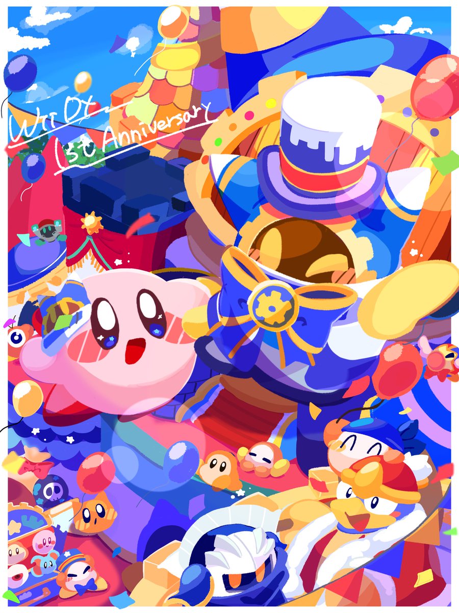 星のカービィ【イラストオーダー】 紅葉とお茶屋さん🍁🍵 #星のカービィ #カービィ #kirby