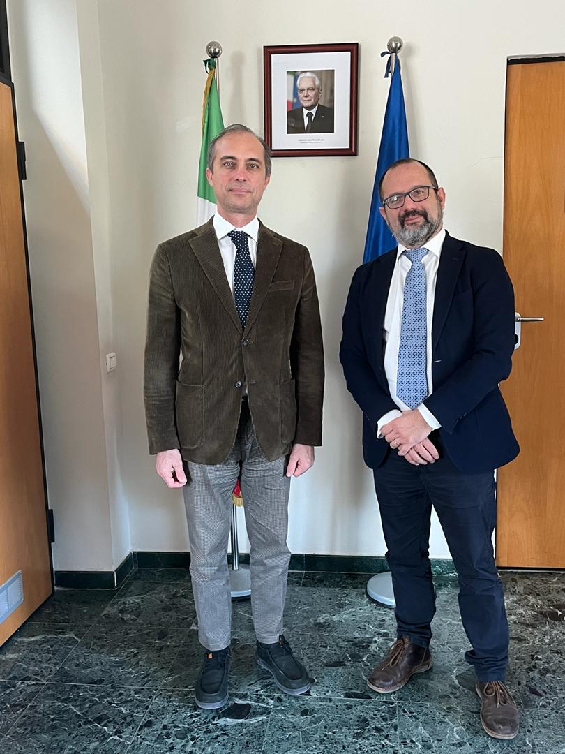 ICGEB's tweet image. Dr. Emanuele Buratti, Head, Molecular Pathology lab is in Libya this week to present a keynote lecture at the 7th Biotechnology Conference hosted by #BTRC, meets with Amb. Gianluca Alberini, Ambassador of Italy in #Libya, Member State of the ICGEB since 2008.
#Science #diplomacy