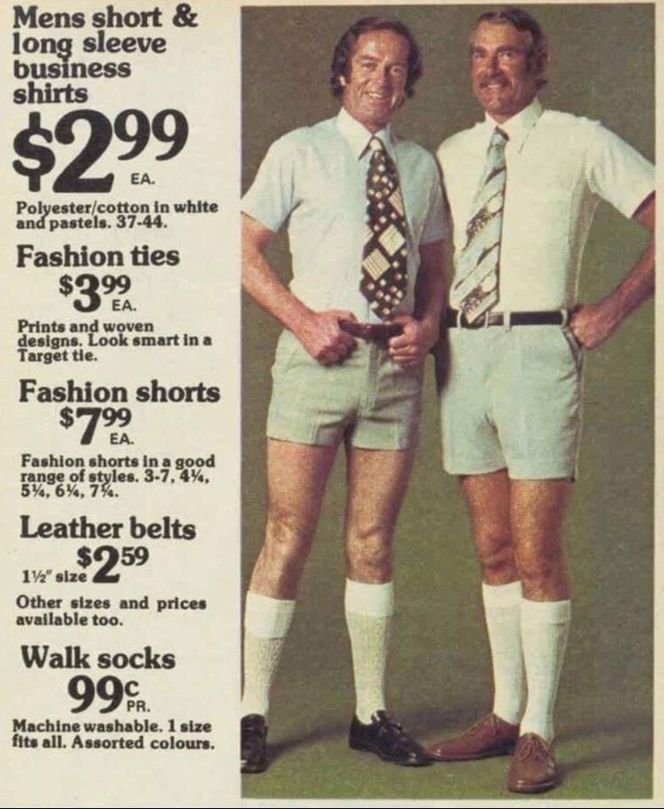 #badfashion #menswear #fashionfail #ties #shorts #shortsleeveshirt #shortsleeve #socks #whitesocks #whiteafterlaborday #polyester #business #noneofmybusiness #noneofyourbeeswax