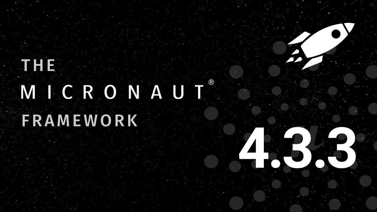The Micronaut Foundation is excited to announce the release of Micronaut framework 4.3.3 Please see our latest blog post for more details. micronaut.io/2024/02/23/mic… #micronaut