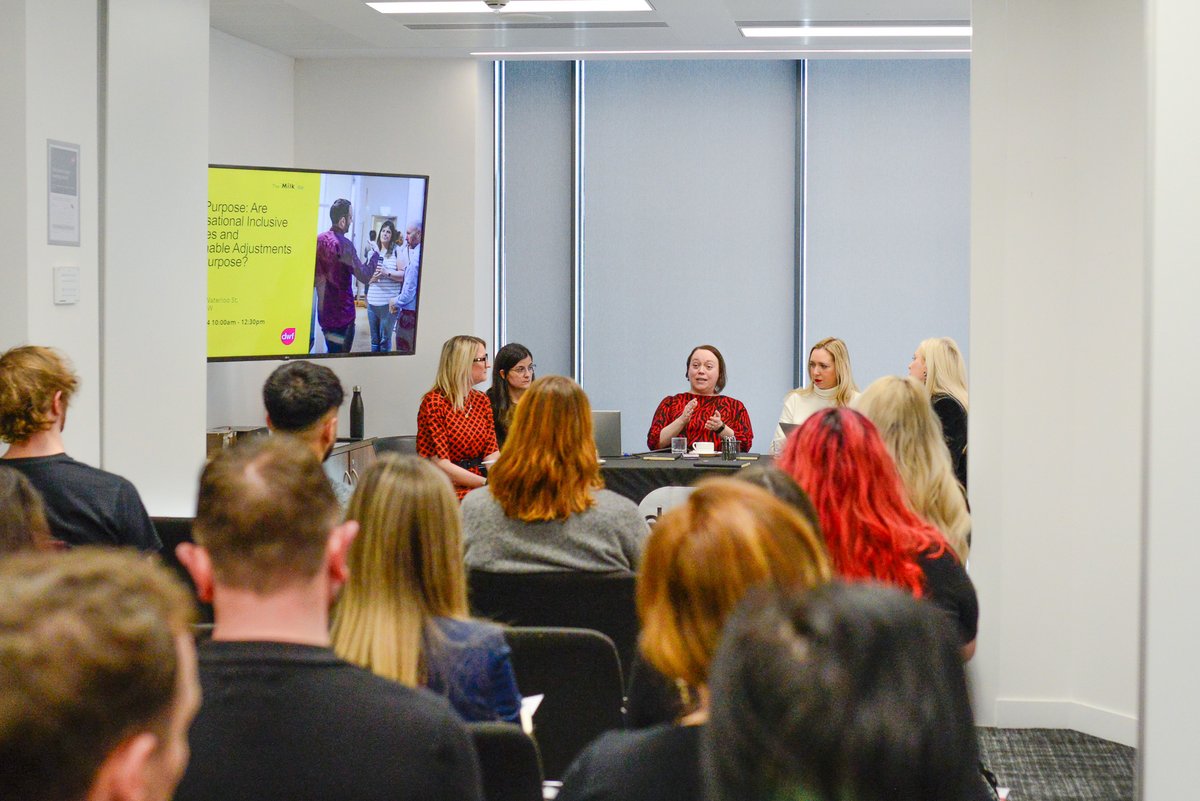 thisismilkuk's tweet image. Thanks to all who joined us at The Milk Bar yesterday! 

We had a fantastic discussion on #InclusivePractices and #ReasonableAdjustments. 

Special thanks to Anne Frances Cooney, Ashleigh Halpin, and @AngelaPrentner for their insights. Big shoutout to @DWF_Law for hosting us.