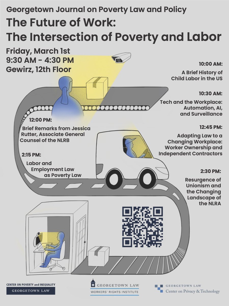 WorkersRightsInstitute (@workersrtsinst) on Twitter photo WRI is cosponsoring the Georgetown Journal on Poverty Law & Policy symposium March 1 on the #FutureofWork and the Intersection of Poverty and Labor. Director <a href="/MarkGPearceWRI/">Mark Gaston Pearce</a> will be speaking. <a href="/georgetownlaw/">Georgetown Law</a> Register here: law.georgetown.edu/poverty-journa… WRI is cosponsoring the Georgetown Journal on Poverty Law & Policy symposium March 1 on the #FutureofWork and the Intersection of Poverty and Labor. Director <a href="/MarkGPearceWRI/">Mark Gaston Pearce</a> will be speaking. <a href="/georgetownlaw/">Georgetown Law</a> Register here: law.georgetown.edu/poverty-journa…