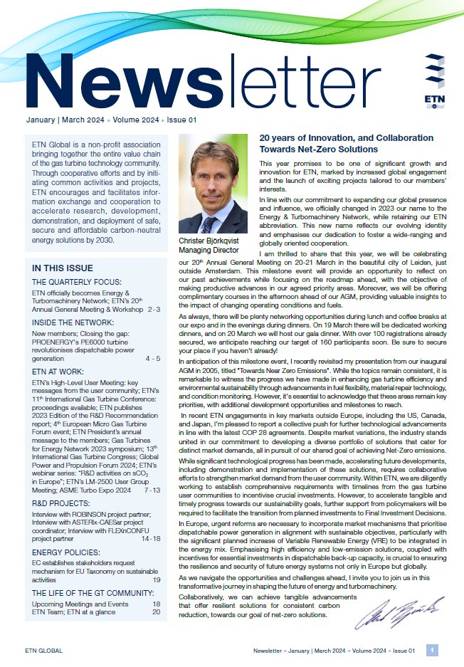 🎉 Hot off the press: dive into our first quarterly newsletter (QNL) of 2024! 📣Packed with insights, updates, and  developments, this edition is not to be missed! 
📰Find the QNL here: linkedin.com/feed/update/ur…

#energy #turbomachinery #innovation
