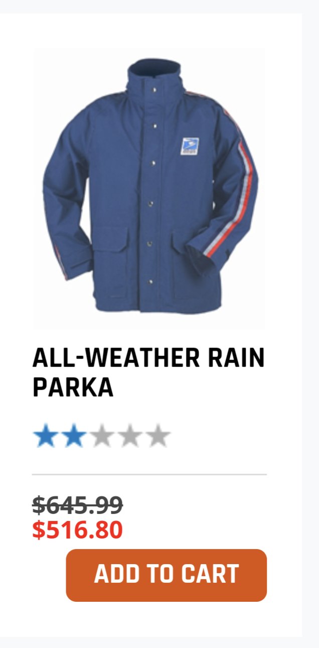 Usps gore tex rain deals jacket