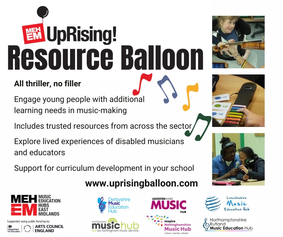 Has your school heard about our award winning @MEHEMuk Uprising Resource Balloon? Check out uprisingballoon.com today! @MusicEdExpo Winner 'Excellence in SEND' 2024 @musicmarkuk Winner 'Talk Into Action' 2023 For SEND focused CPD, head to mehem.org/training