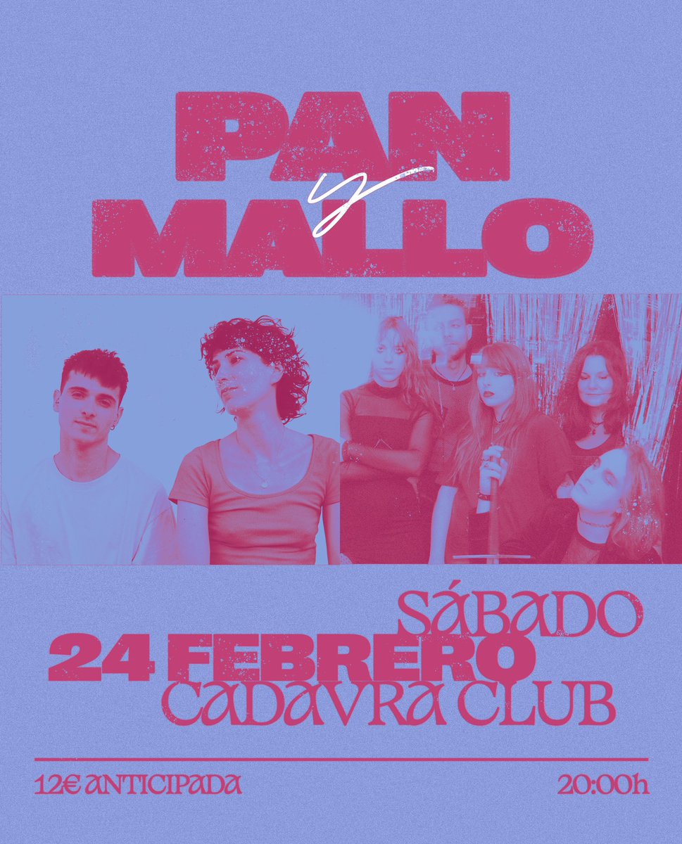 También es el título de la gira de <a href="/pannnmusic/">Pan</a> que empieza este sábado 24/02 en la sala Cadavra de Madrid con <a href="/Mallo_musica/">MALLO</a> de banda invitada.
👉🏻 Puertas 20:00 / Concierto 20:30
Últimas entradas 👇🏻
ticket.livemusicradar.es/es/events/pan-…