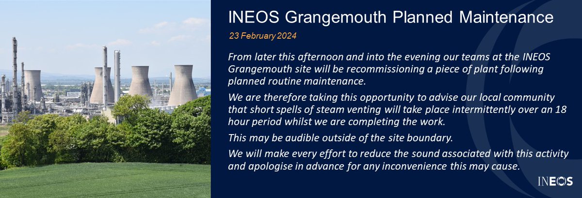 INFO: INEOS Grangemouth recommissioning plant @ScottishEPA