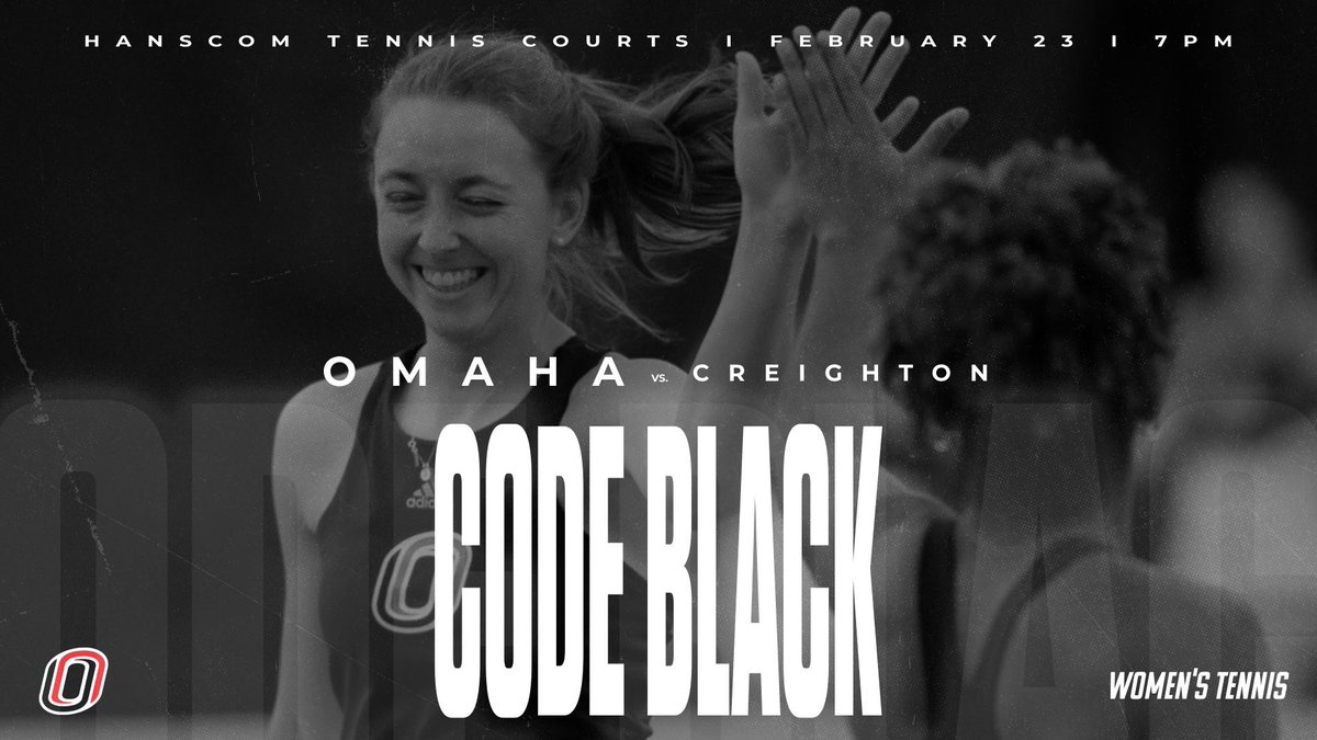 ⬛️CODE BLACK EVENT⬛️
Check out our @OmahaWTEN as they take on Creighton tonight @ Hanscom Tennis Courts 🎾
Student-athletes that go to cheer on the Mavs and post a team picture will earn points toward the Mav Cup 🏆