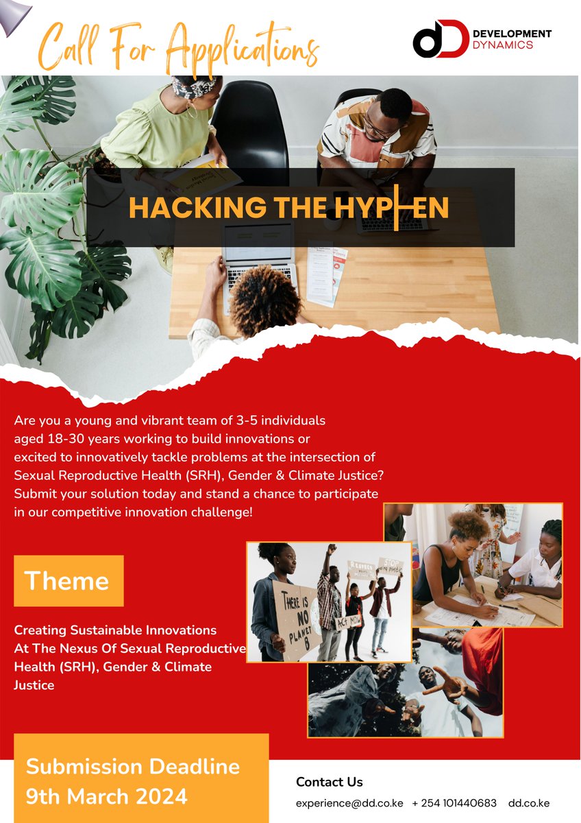🙋‍♀️Hello creatives, innovators, SRH, Gender and Climate Justice champions. We are excited to announce that we will be running an innovation challenge dubbed Hacking the Hyphen! This innovation challenge is an invitation to get our hands, hearts and minds involved in solving…