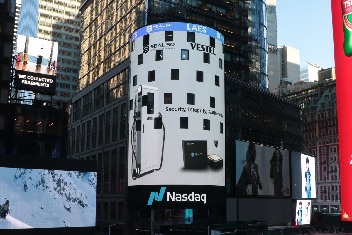 💥SEALSQ has been selected by @VESTEL, a major electric appliances manufacturer, to secure their latest Electric Vehicle “Plug & Charge” Stations. hubs.li/Q02m2JF30 🎉We are celebrating with a video on Times Square @NASDAQ Tower. Watch it here: hubs.li/Q02m2S590