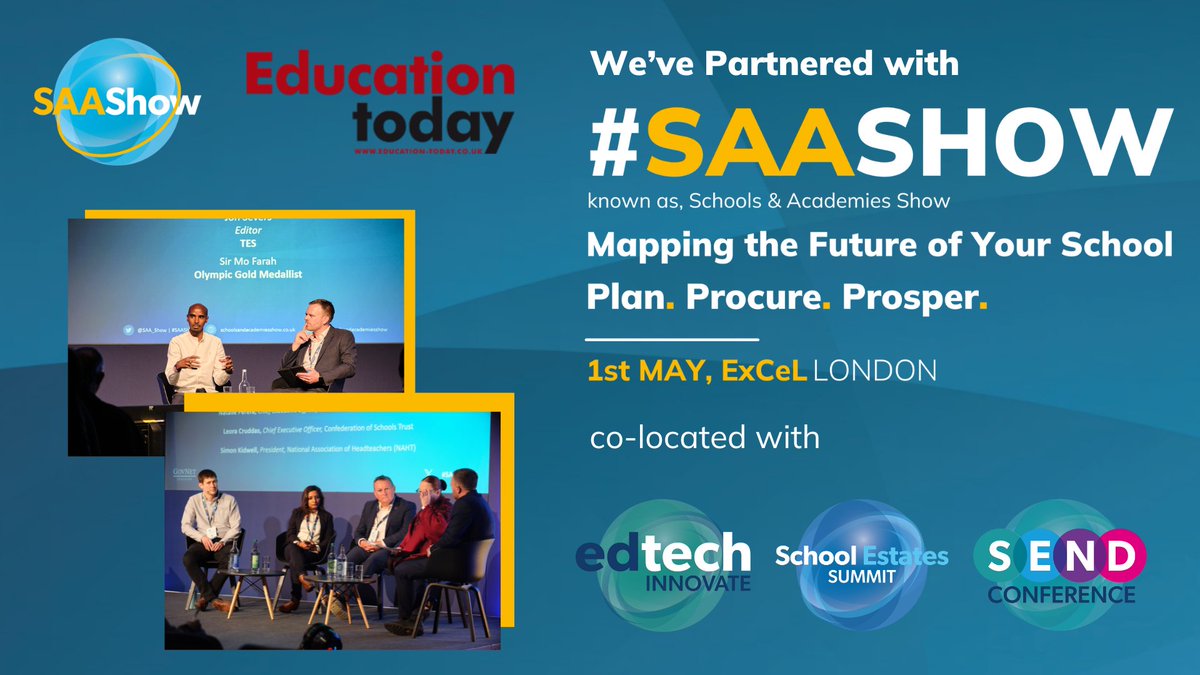 We're proud to be partnered with the Schools and Academies Show 2024 taking place in London at the ExCeL on 1st May. Register for your FREE ticket here: hubs.la/Q02m1ytQ0. See you there! #SAAShow