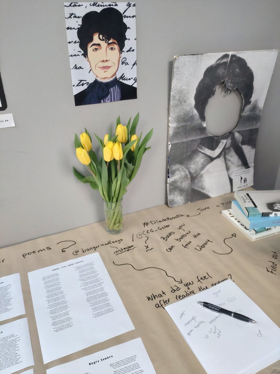 mvizaguirre's tweet photo. Feliz día de Rosalía desde o @CEG_Gales da @BangorUni. 
Moitas grazas a Paula Moure Blanco, a lectora de galego da universidade. https://t.co/cRmncZP1ir