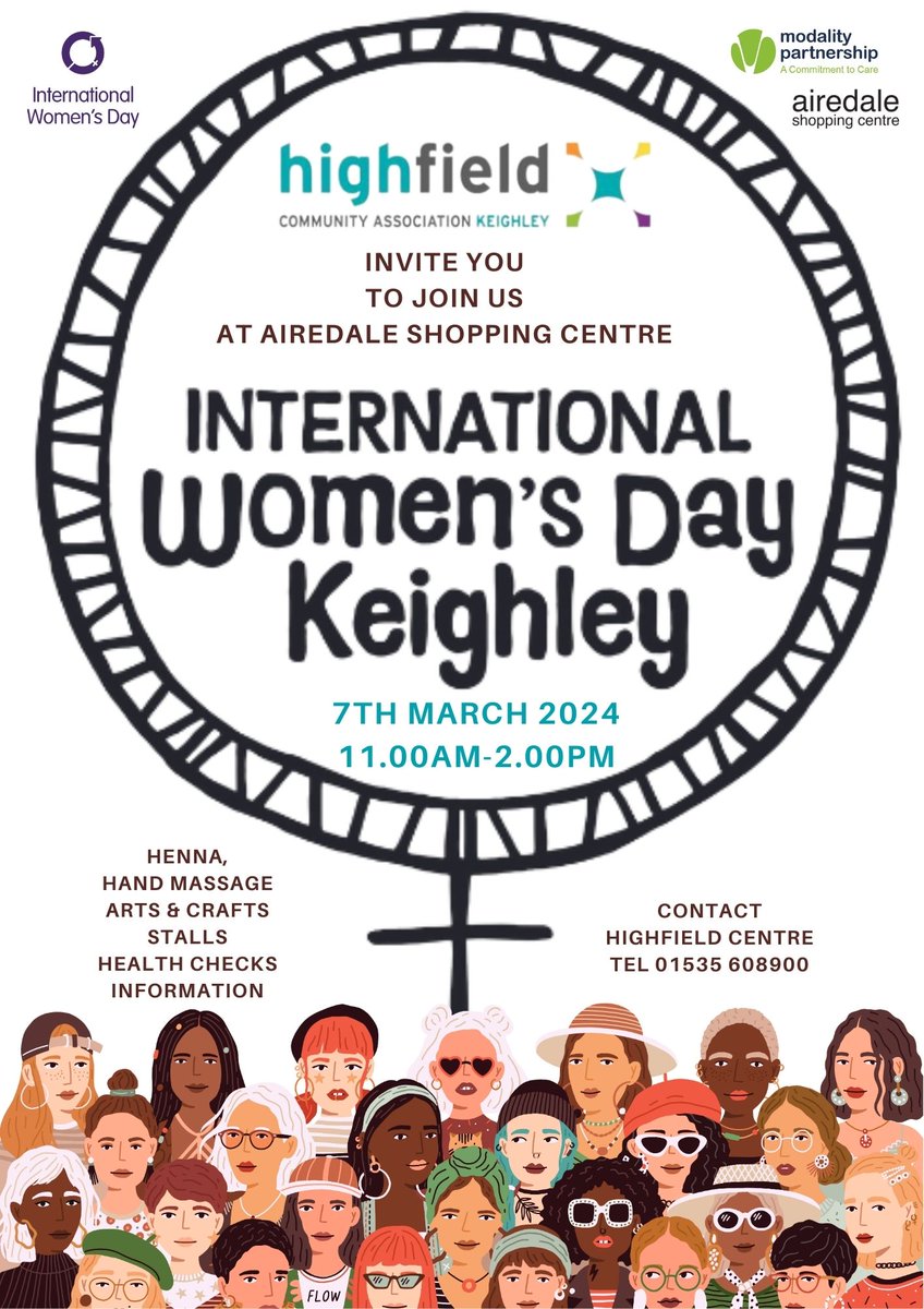 Highfield Community Association Keighley (@keighleyhca) on Twitter photo Join us for an International Women's day celebration on Thursday 7th March 11am - 2pm at The Airedale Shopping Centre <a href="/AiredaleSC/">Airedale Shopping</a> , Keighley. #InspireInclusion. #IWD2024 Join us for an International Women's day celebration on Thursday 7th March 11am - 2pm at The Airedale Shopping Centre <a href="/AiredaleSC/">Airedale Shopping</a> , Keighley. #InspireInclusion. #IWD2024