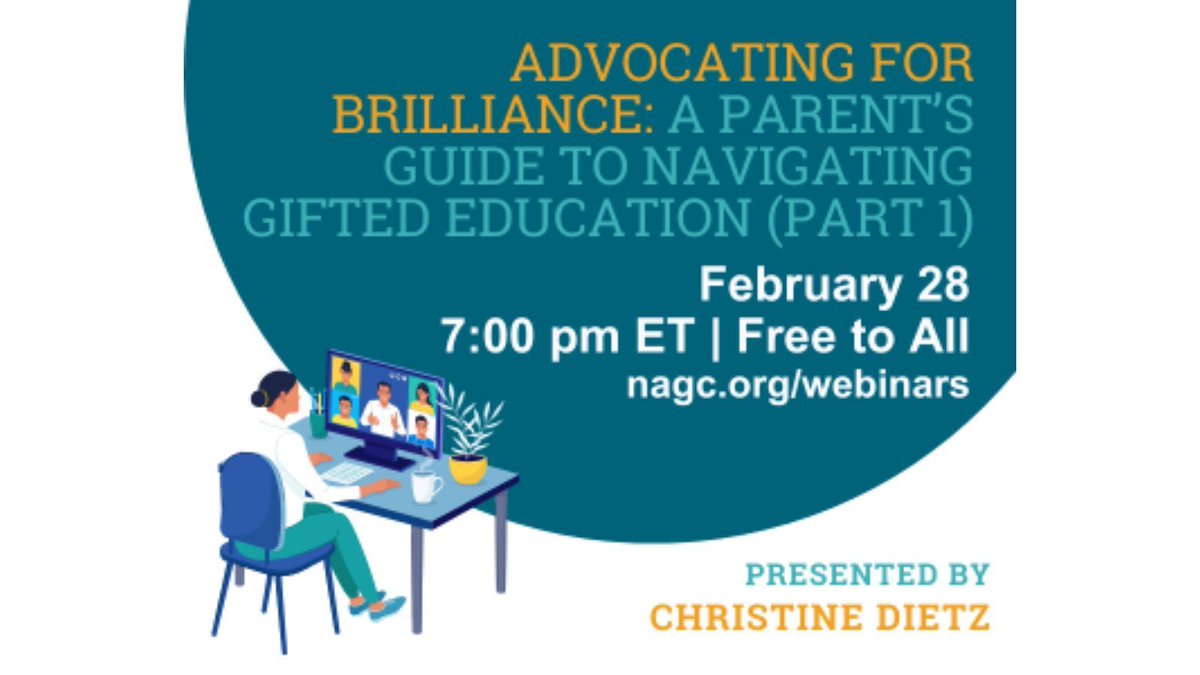 Unlock the secrets to nurturing your gifted child's potential: Join the NAGC Parent, Family &amp; Community Network for an empowering free webinar filled with tips, tricks, and expert insights. Feb 28, 7 p.m. ET. More: buff.ly/3qcCp5r #Gifted #GiftedEd #GiftedMinds