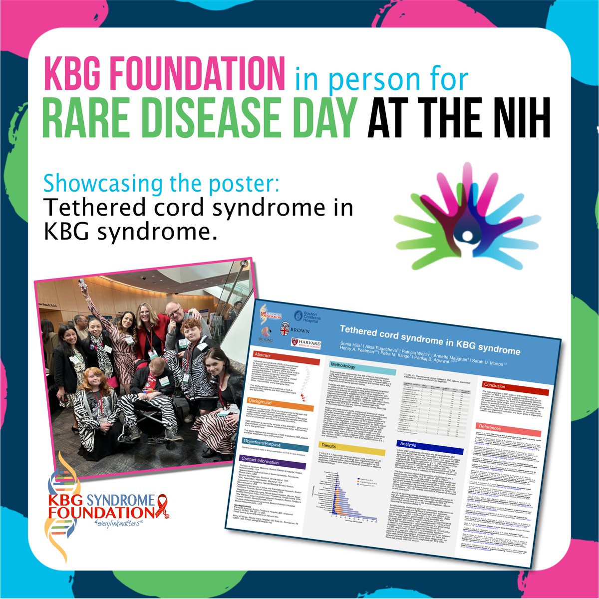 The KBG Foundation is giddy to announce that we will again be representing KBG syndrome at the NIH on Rare Disease Day with a poster AND a table! Registration is still open:
registration.socio.events/e/rddnih2024
See you there!
#KBGFdn #RDD2024 #RareDiseaseDay #KBGsyndrome #everylinkmatters