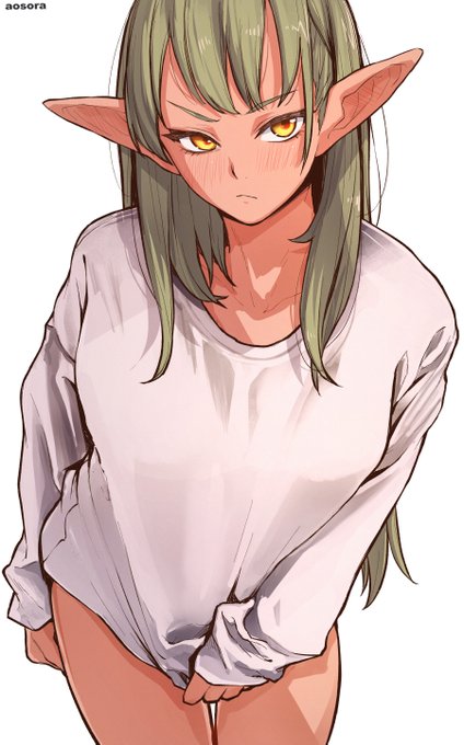 新しいペンを褐色エルフを描いて試してみた 