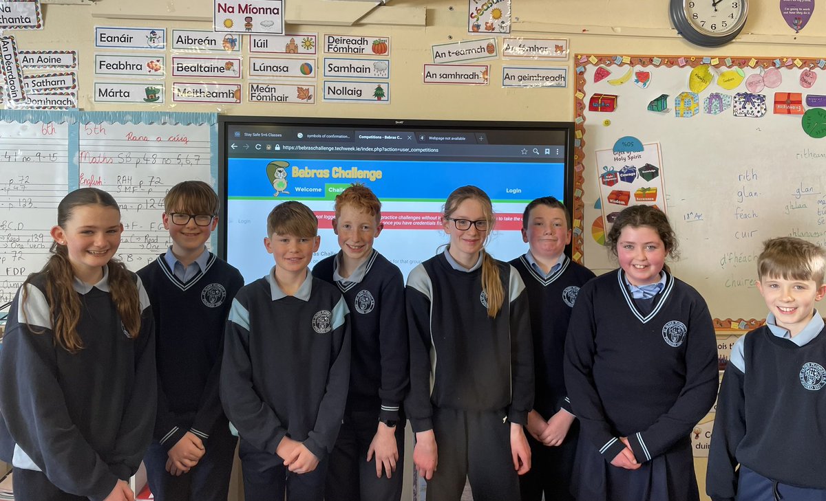 Well done to 9 of our 5th/6th class pupils who qualified for the @TechWeekIRL Bebras Computational Thinking Challenge National finals to take place in @MaynoothUni on the 20th April @WesternPeople @OideTechinEd